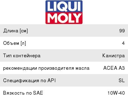 Масло моторное LIQUI MOLY MoS2 LEICHTLAUF 10W40 п/синт.4л