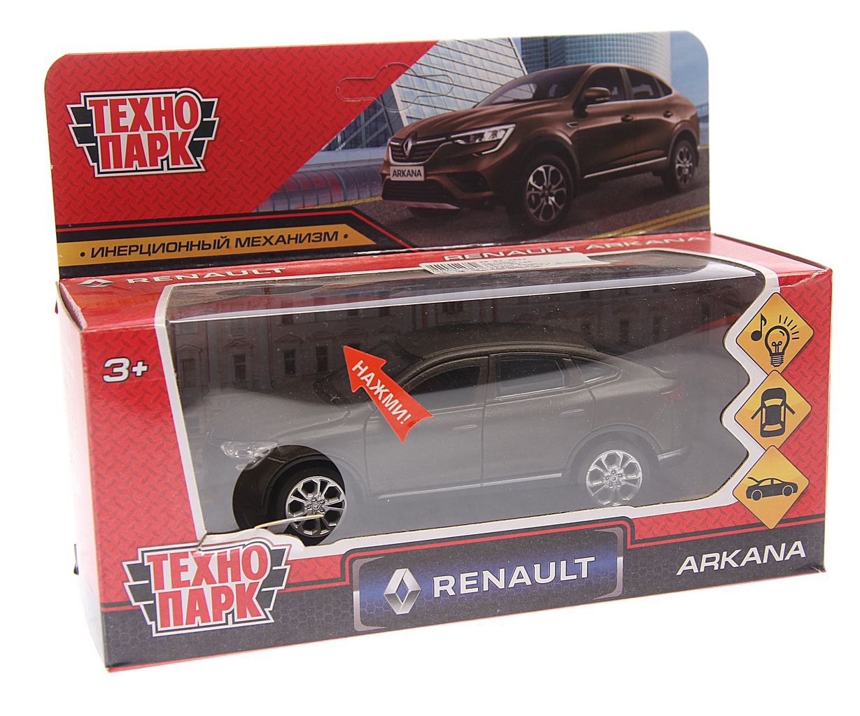 Модель автомобиля RENAULT Arkana металлическая (свет,  звук) ТЕХНОПАРК