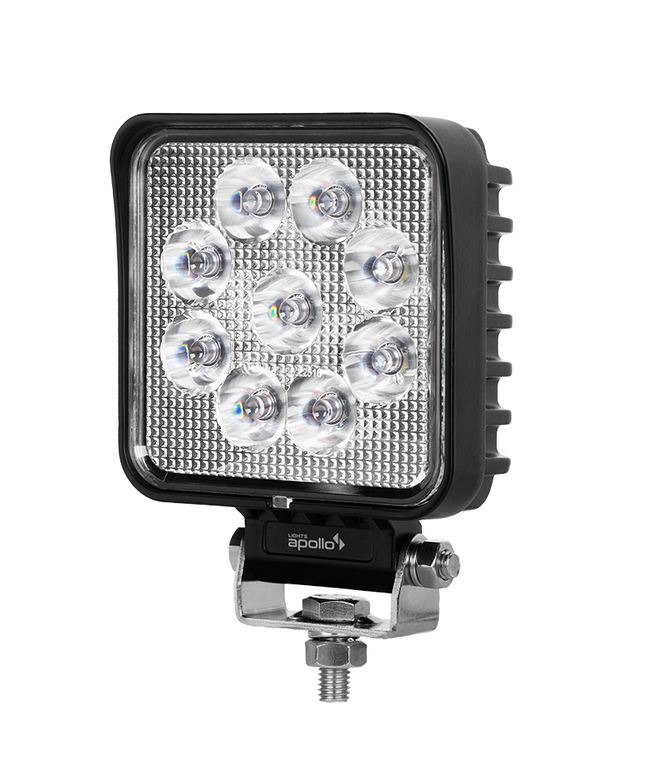 Фара рабочего света квадратная 100x100x45мм 27Вт (9 светодиодов) IP68 Spot LIGHTSAPOLLO