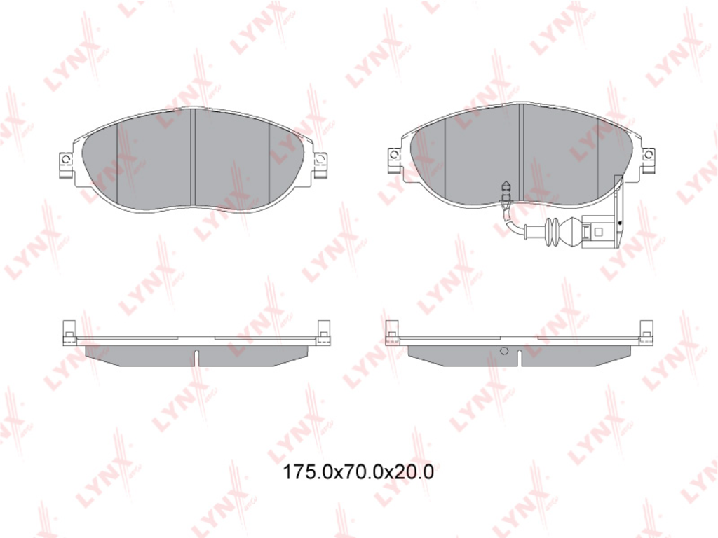 Колодки тормозные VW Golf (17-), Tiguan (16-) AUDI Q3 (17-) передние (4шт.) LYNX
