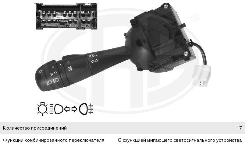Переключатель подрулевой RENAULT Clio (12-) указателей поворота ERA