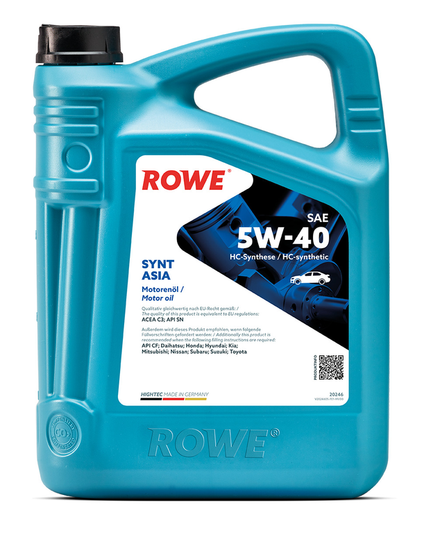 Масло моторное HIGHTEC SYNT ASIA C3/SN/CF 5W40 синт.5л ROWE