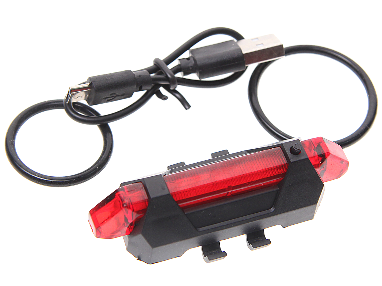 Фонарь велосипедный задний USB кабель с аккумулятором 918mAh 2 режима красный Led
