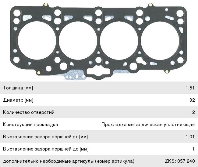 Прокладка головки блока VW Golf ELRING