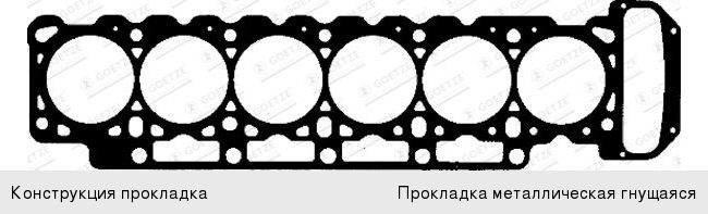 Прокладка головки блока BMW 5 (E28, E34), 6 (E24), 7 (E23, E32) GOETZE