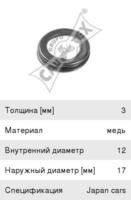Прокладка ЛАДА X-Ray NISSAN Almera, Primera, Note, Tiida пробки картера масляного CAUTEX