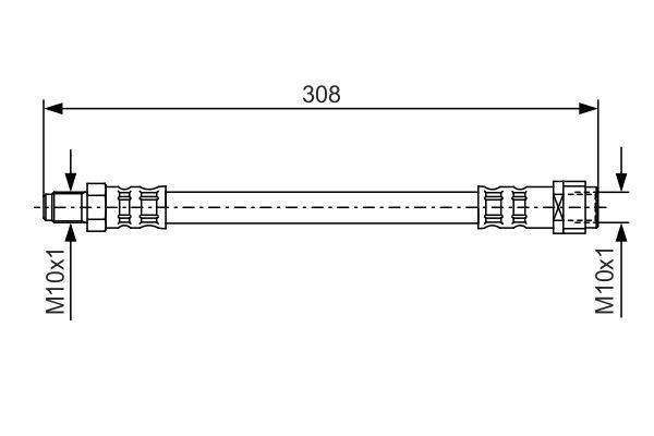 Шланг тормозной MERCEDES C (W203), E (W210) задний BOSCH