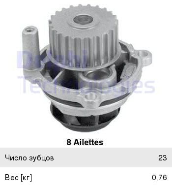 Насос водяной VW Golf, Passat, Bora, Touran AUDI A3, A4, A6 DELPHI