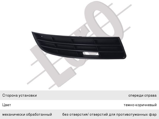 Решетка бампера VW Passat (06-08) переднего правая LORO
