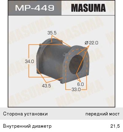 Втулка стабилизатора SUZUKI Grand Vitara (98-05) переднего MASUMA