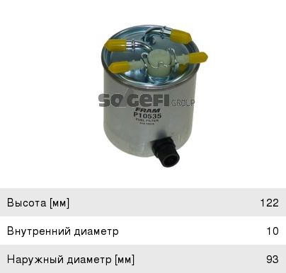 Фильтр топливный NISSAN Qashqai, X-Trail (T31) RENAULT Koleos (08-13) FRAM