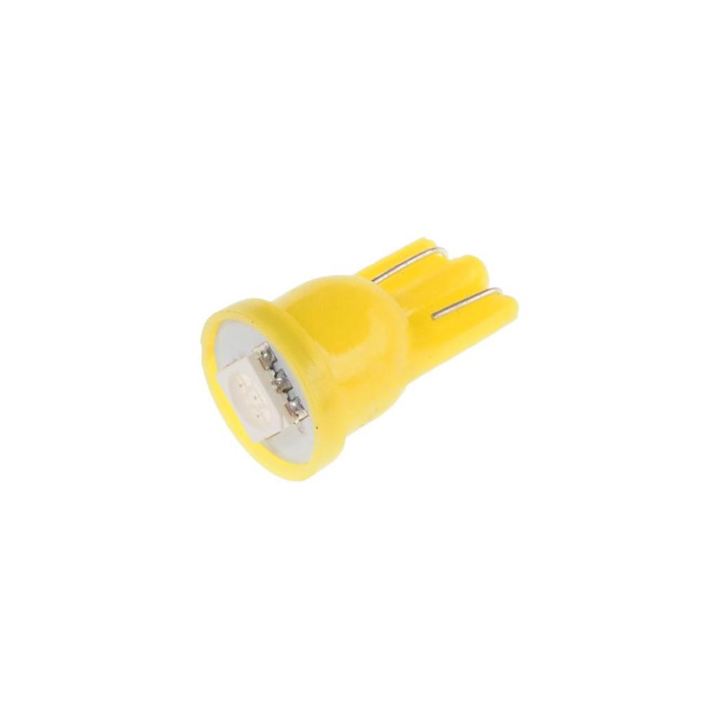 Лампа светодиодная 12V W5W T10W W2.1x9.5d бесцокольная Yellow MEGAPOWER